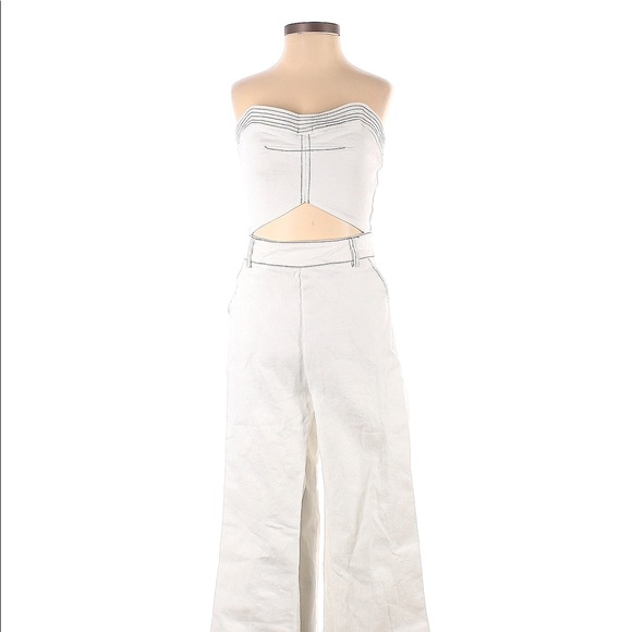 LULU’S - White Denim Jumpsuit - Picture 2 of 3